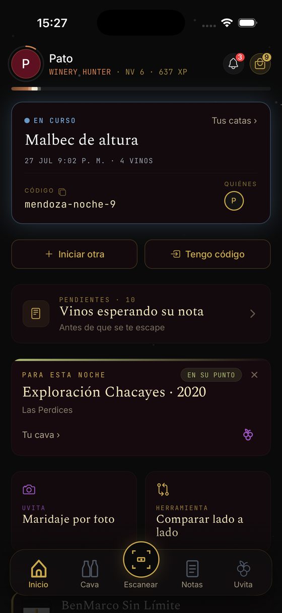 Inicio de DATAVID con la cata en curso