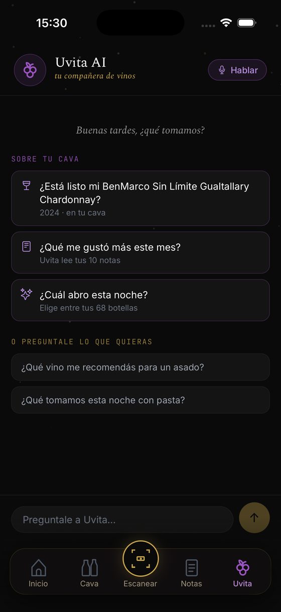 Uvita AI, tu compañera de vinos